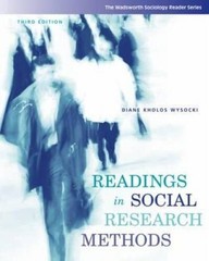 Readings in Social Research Methods (Wadsworth Sociology Reader) – GOOD