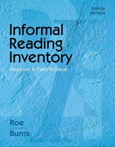 Informal Reading Inventory: – Spiral-bound, by Roe Betty; Burns – Acceptable w