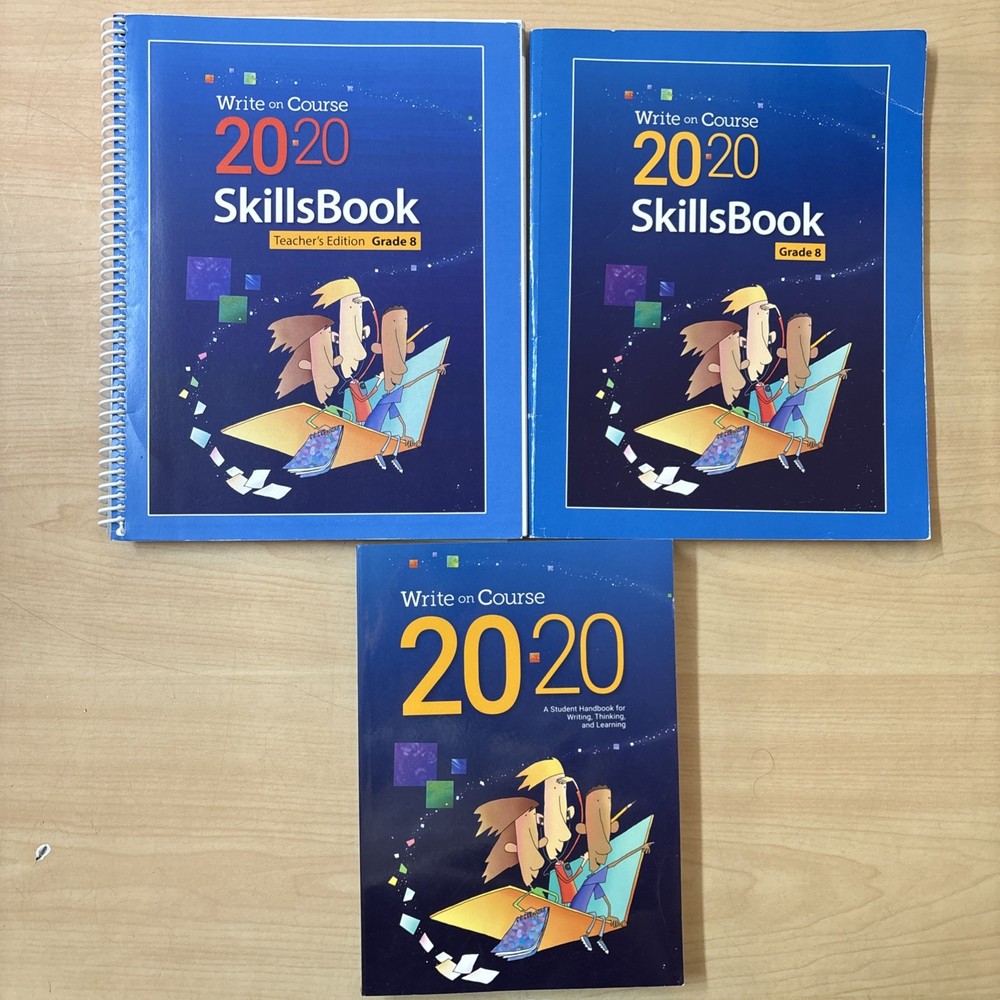 Lot 3 Write on Course 20-20 Grade 8 Textbook Skillsbook Teacher’s Edition Set VG