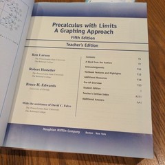 Precalculus With Limits Graphing Approach Teacher’s Edition Fifth Edition 2009