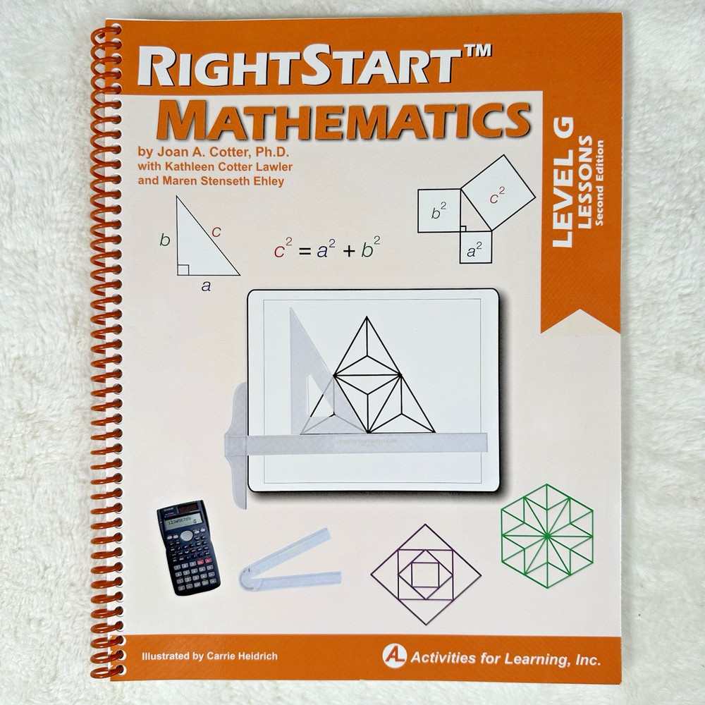 RightStart Mathematics Level G Lessons 2nd Edition Spiral Like New