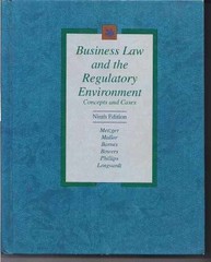 Business Law and the – Hardcover, by Metzger Michael B. – Acceptable n