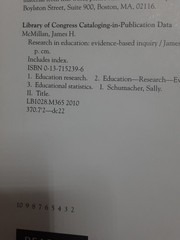 RESEARCH IN EDUCATION: EVIDENCE-BASED INQUIRY (7TH By James H. Mcmillan & Sally