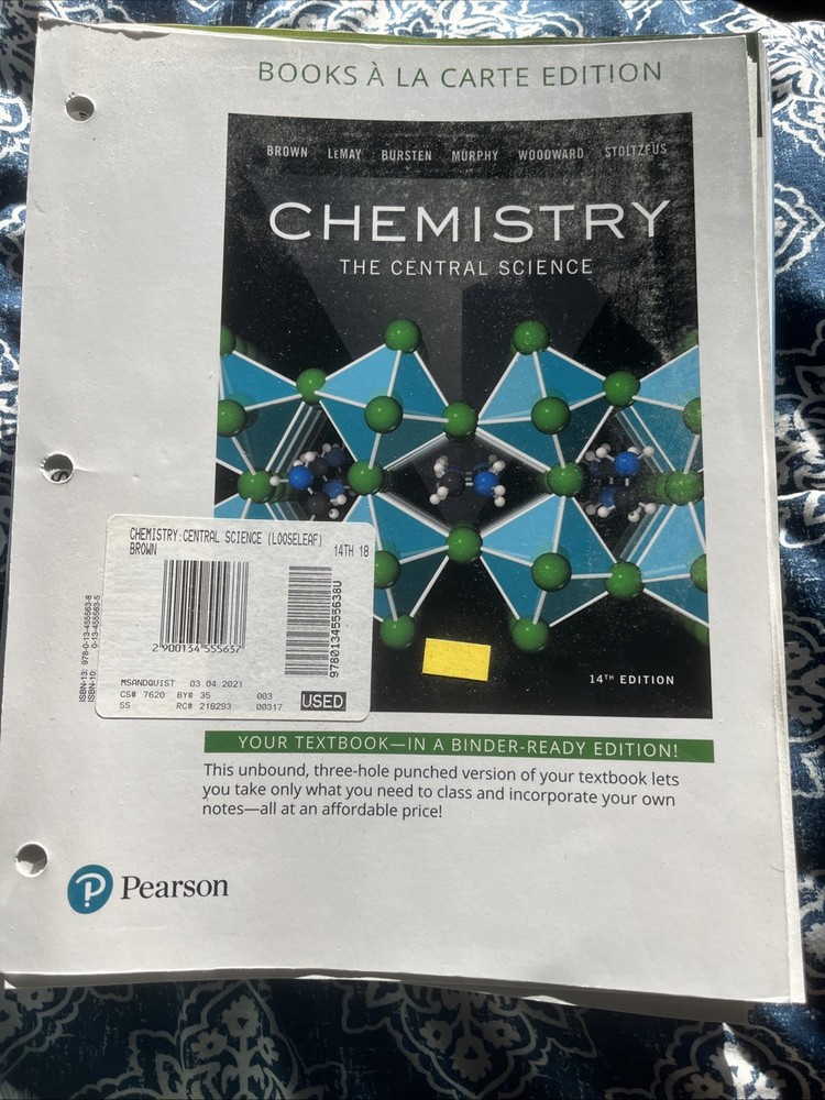 Chemistry: The Central Science 14th Edition Pearson Books a la Carte