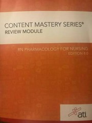 RN Pharmacology for Nursing 8.0 – Paperback By ATI – GOOD