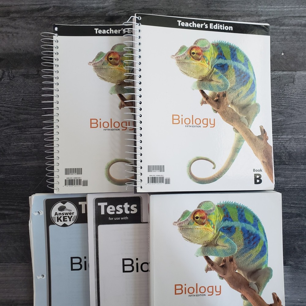 BJU Press Biology (5th. Ed.) Teacher’s Edition A & B, Student Text, Tests & Key