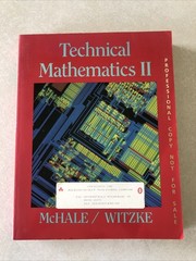 Technical Mathematics II – Paperback, by McHale; Witzke – Professional Copy