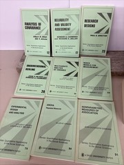 Sage University Book Lot of 9 Quantitative Applications In The Social Sciences