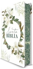 Biblia RVR 1960 letra grande tamao manual, tapa dura con flores blancas y cantos
