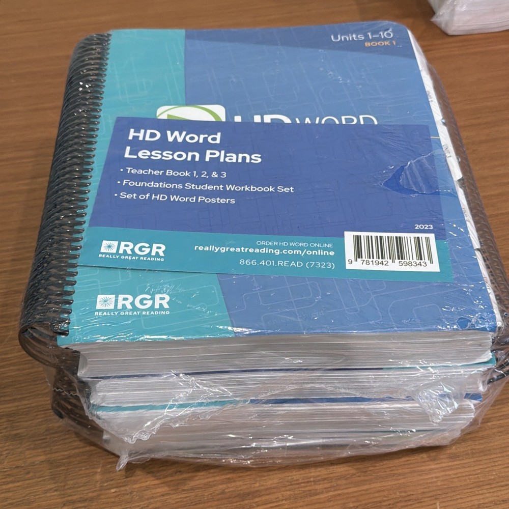 Really Great Reading HD Word Teacher Edition Books, Posters, & Student Workbooks