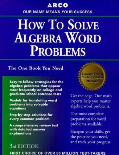 How to Solve Algebra Word Problems (Study Aids/On-the-Job Reference) by