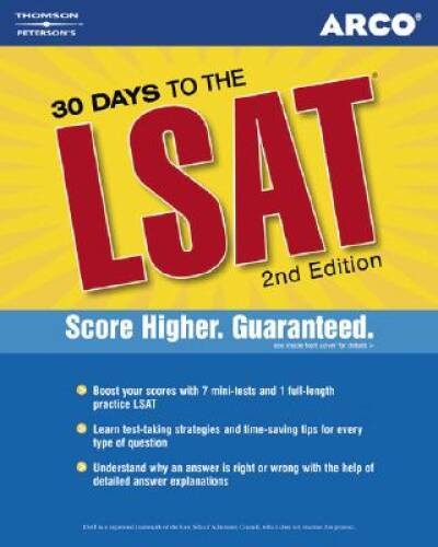 30 Days to the LSAT, 2nd ed (Peterson’s Countdown to the LSAT) By Arco – GOOD
