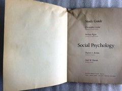 SOCIAL PSYCHOLOGY ~ STUDY GUIDE LEONE/PIGOTT ~ SHARON S. BREHM ~ SAUL M. KASSIN