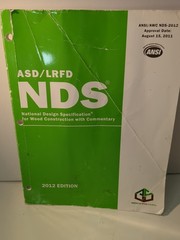 National Design Specification with Commentary 2012 by Awc (2012, Trade…