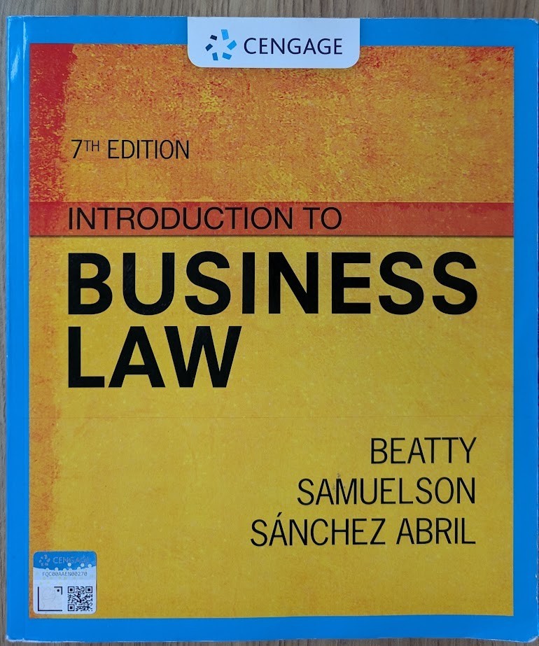 Introduction to Business Law 7th Edition Cengage Textbook Beatty Samuelson Abril