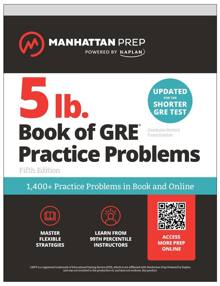 5 lb. Book of GRE Practice Problems: 1,400+ Practice Problems in Book and On…