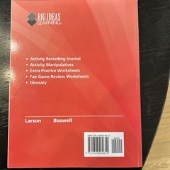Big Ideas Learning Record and Practice Journal for A Course 2 – 7th Grade NEW