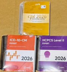 AMA CPT Book, ICD-10 Code Book, HCPCS Book – 2026 Physician Bundle by AAPC