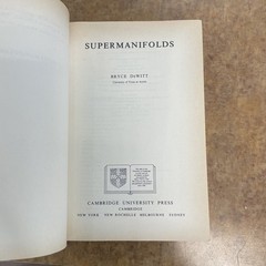 Supermanifolds by Bryce S. Dewitt (1987, Trade Paperback)
