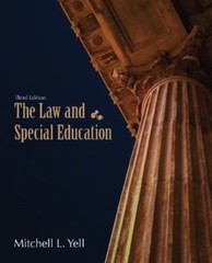 The Law and Special Education; 3rd Edition – 9780131376090, Yell, paperback