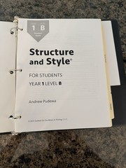 IEW Structure & Style for Students: Year 1 Level B Student Packet Binder SSS 1B
