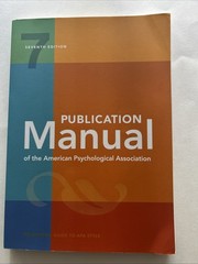 Publication Manual of the American Psychological Association: 7th Edition, 2020