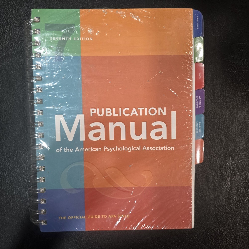 Publication Manual (Official) 7th Edition of the American Psychological Assoc…