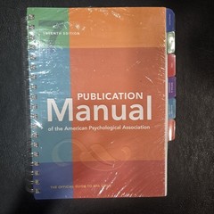 Publication Manual (Official) 7th Edition of the American Psychological Assoc…