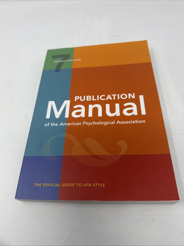New Publication Manual Of The American Psychological Association (7th Edition)