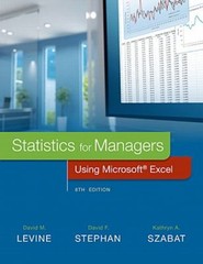 Statistics for Managers Using Microsoft Excel Hardcover