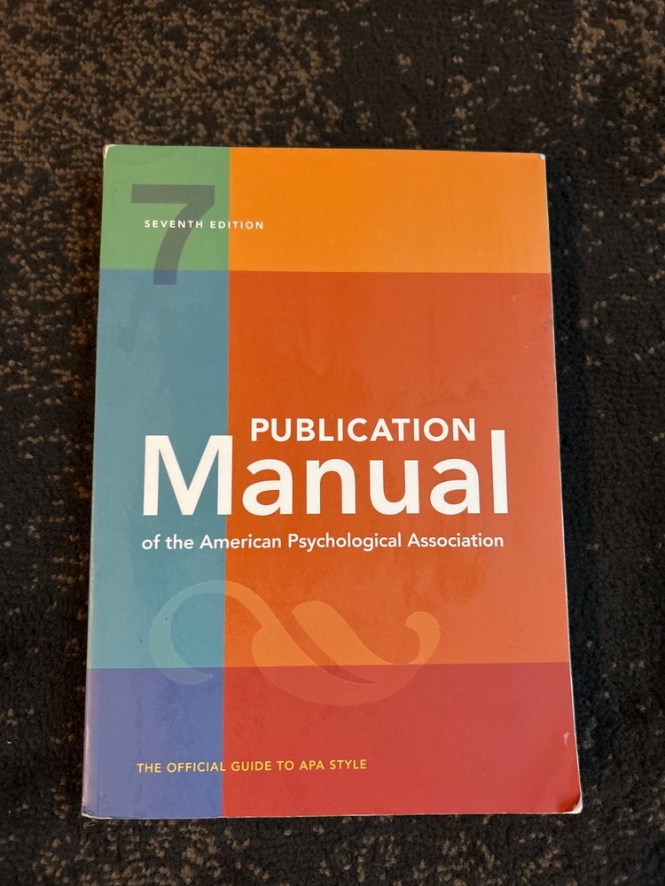 Publication Manual of the American Psychological Association 7th Edition 2020