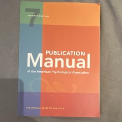 Publication Manual of the American Psychological Association 7th Ed APA Style