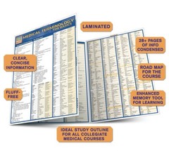 Medical Terminology: The Basics: Tri-Fold Laminated Reference Guide Brand New!