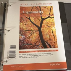 Pearson trigonometry A La Carte Edition 3 Hole Punch Binder Style Book