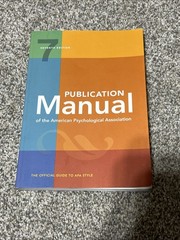 Publication Manual (OFFICIAL) 7th Edition of the American Psychological…