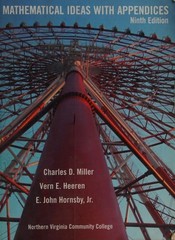 Mathematical Ideas, Miller, Charles David, Very Good Book