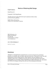 Basics of Retaining Wall Design, Revised 8th Ed., 2010 – Hugh Brooks