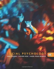 SOCIAL PSYCHOLOGY, 8TH EDITION By Saul Kassin & Steven Fein – Hardcover **Mint**