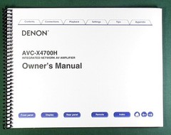 Denon AVC-X4700H Instruction Manual: Full Color 332 Pages & Protective Covers!