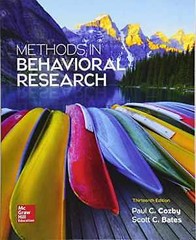 Methods in Behavioral Research – Paperback, by Cozby Paul Bates Scott – Good